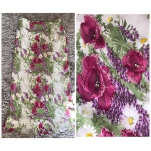 Vie by Victoria Royal 100% Silk beaded skirt Sz 16